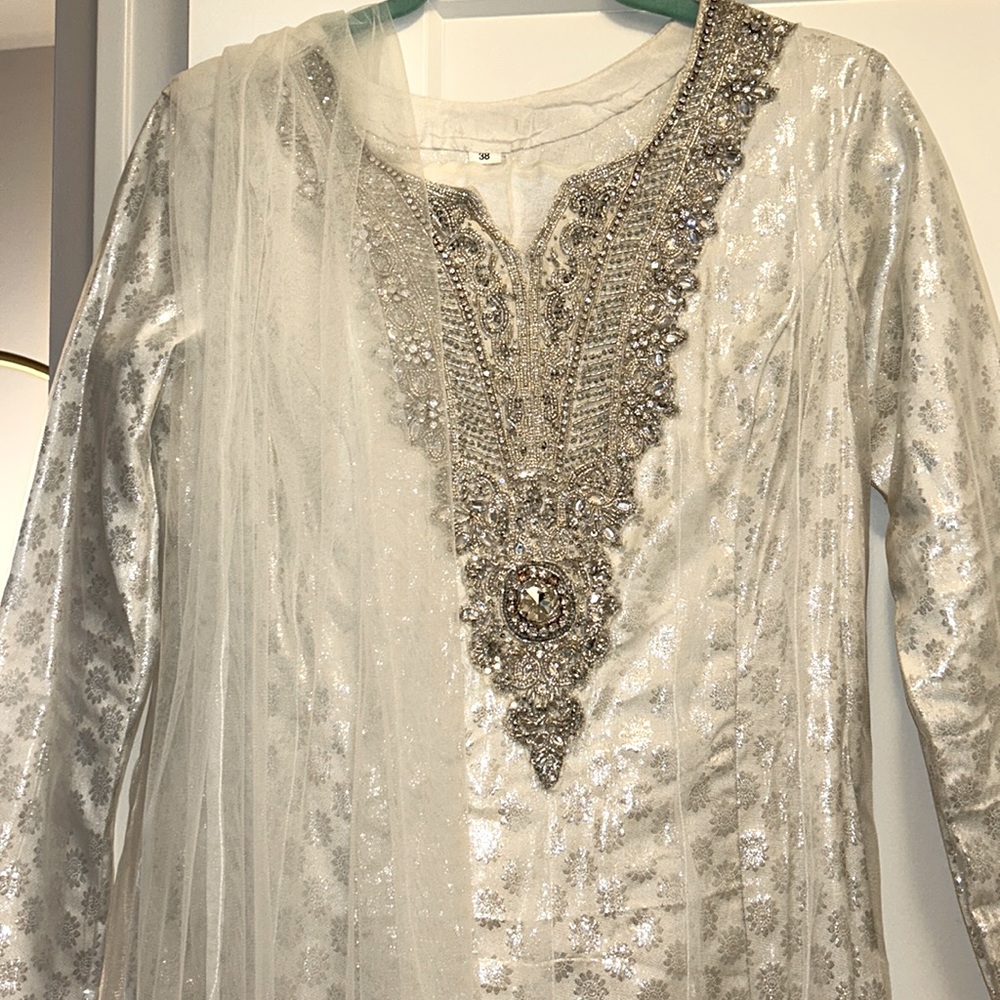 Beaded White Kurtas / Desi set